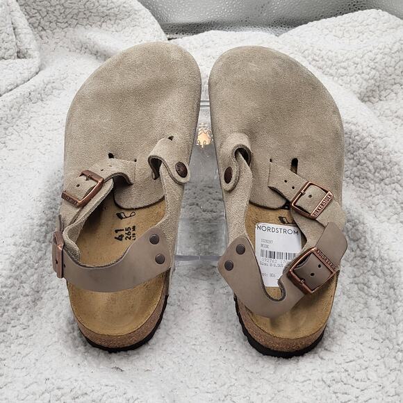 NEW Birkenstock Tokio Suede Leather Taupe Sandals Womens size 41 10-10.5 - Picture 3 of 8